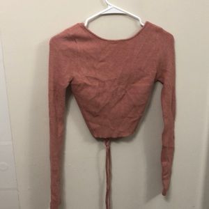 Urban Outfitters Light pink Long sleeve crop top